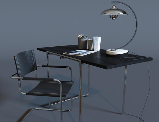现代简约, 办公桌, 桌椅组合, 台灯, 办公用品, 现代