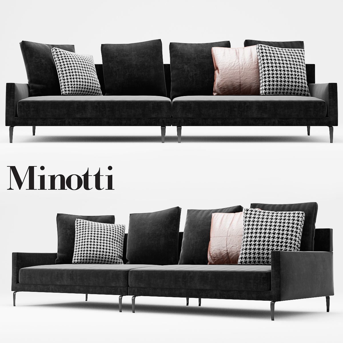 现代沙发, 多人沙发, 现代简约, 意大利minotti, Corona, cr模型