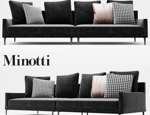 现代沙发, 多人沙发, 现代简约, 意大利minotti, Corona, cr模型