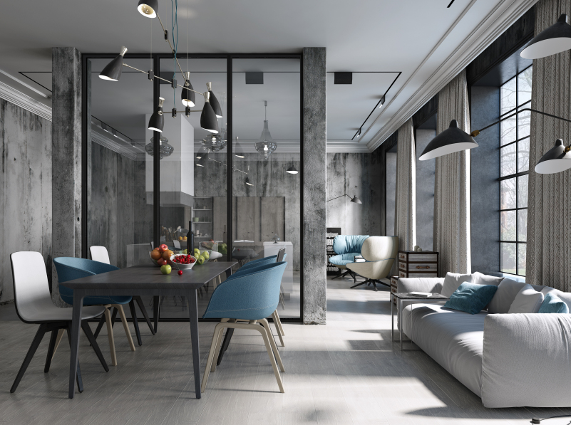 桌椅组合, 餐厅, 客厅, 工业风格, loft, 美式, 1000套空间酷赠送模型