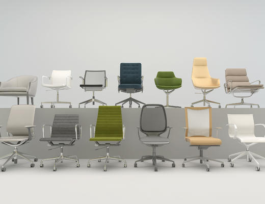 现代, 办公, 坐椅, 办公椅, 靠椅, 组合