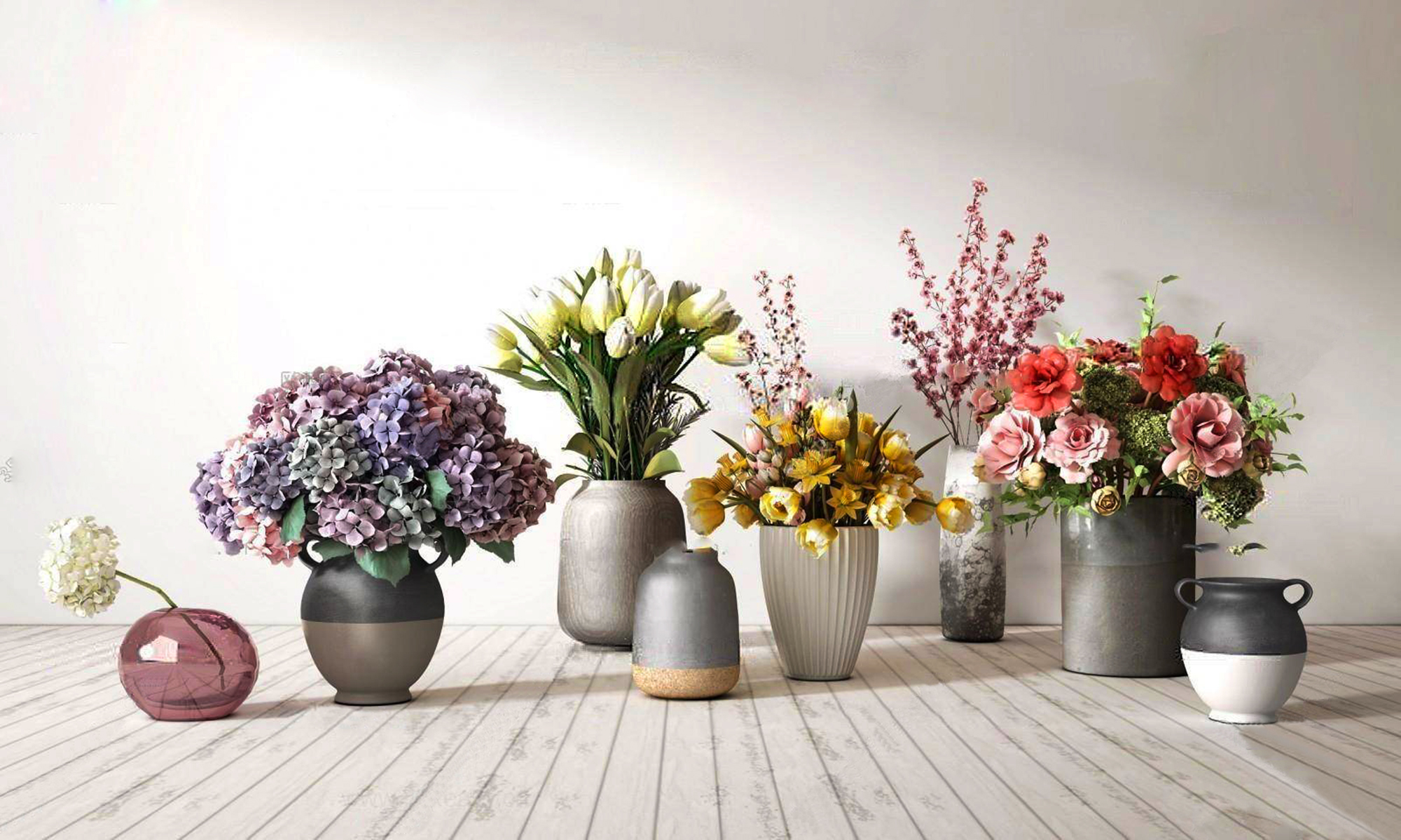 植物组合, 花瓶, 花, 现代